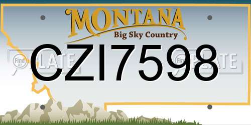 CZI7598 Montana License Plate