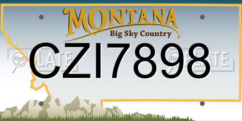 CZI7898 Montana License Plate