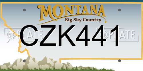 CZK441 Montana License Plate
