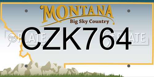 CZK764 Montana License Plate