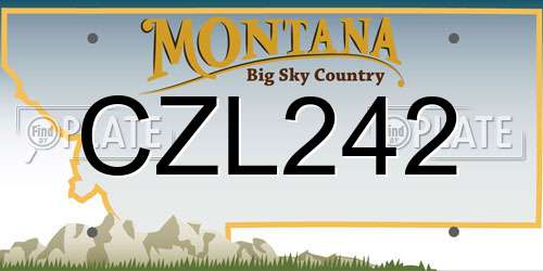 CZL242 Montana License Plate