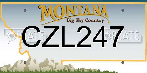 CZL247 Montana License Plate