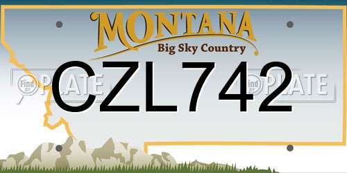 CZL742 Montana License Plate