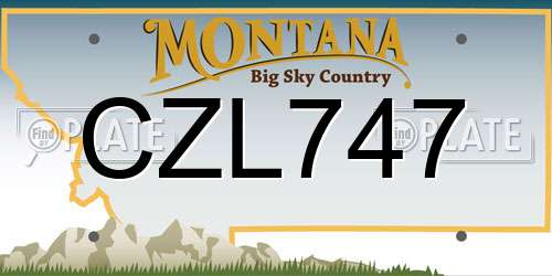 CZL747 Montana License Plate