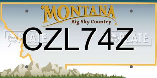 CZL74Z Montana License Plate