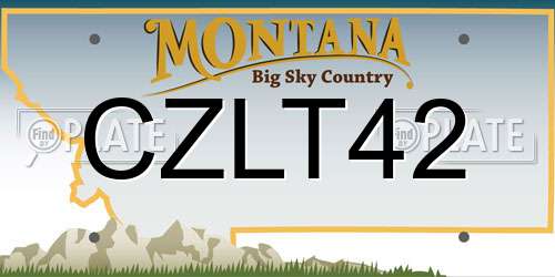 CZLT42 Montana License Plate