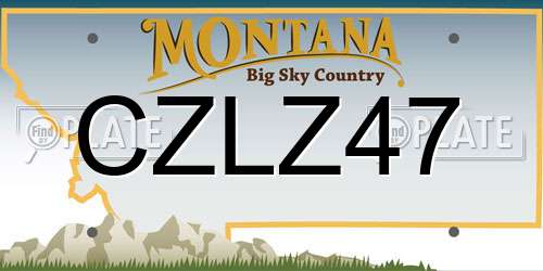 CZLZ47 Montana License Plate