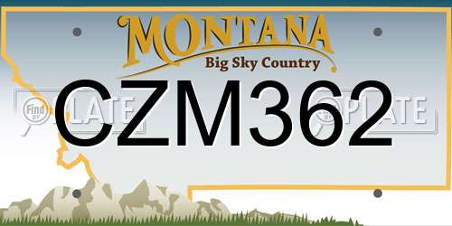 CZM362 Montana License Plate