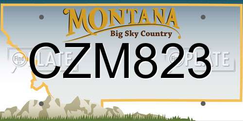 CZM823 Montana License Plate