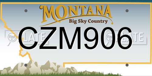 CZM906 Montana License Plate