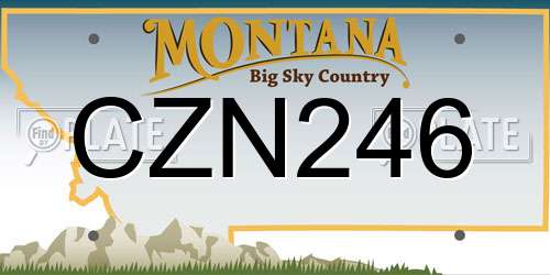 CZN246 Montana License Plate