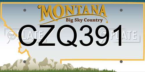CZQ391 Montana License Plate