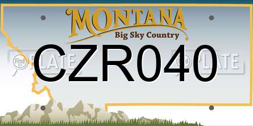 CZR040 Montana License Plate