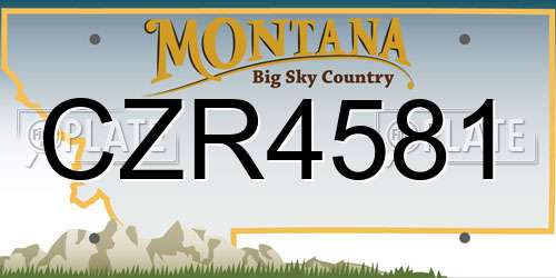 CZR4581 Montana License Plate