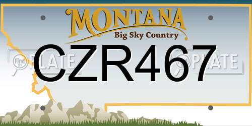 CZR467 Montana License Plate