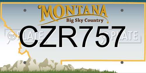 CZR757 Montana License Plate
