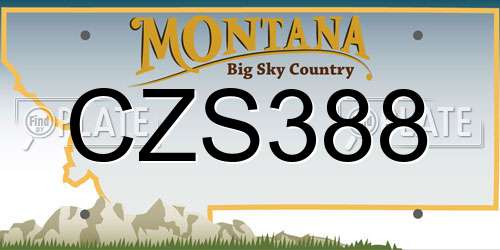 CZS388 Montana License Plate