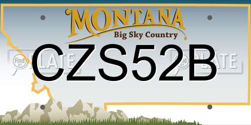 CZS52B Montana License Plate