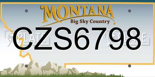 CZS6798 Montana License Plate