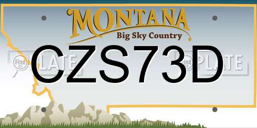 CZS73D Montana License Plate