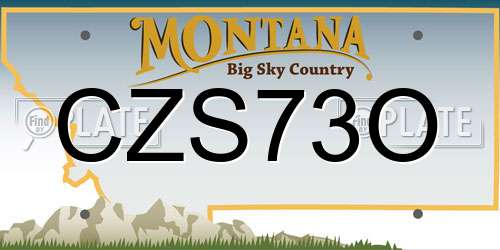 CZS73O Montana License Plate