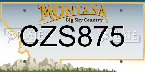 CZS875 Montana License Plate