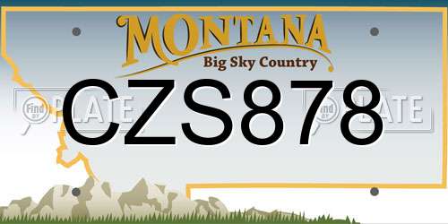CZS878 Montana License Plate