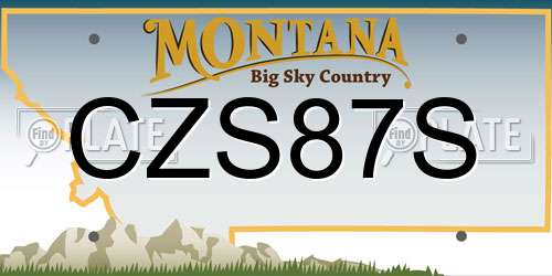 CZS87S Montana License Plate