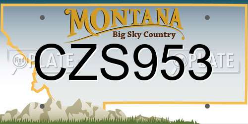 CZS953 Montana License Plate