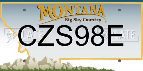 CZS98E Montana License Plate