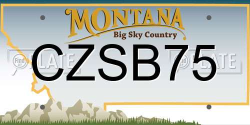 CZSB75 Montana License Plate