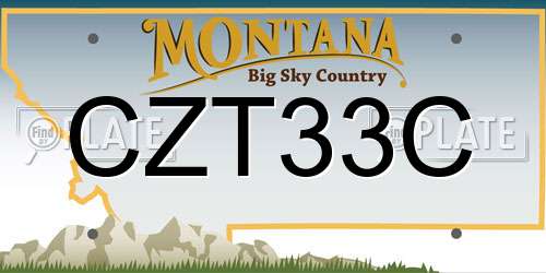 CZT33C Montana License Plate