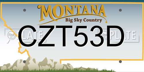 CZT53D Montana License Plate