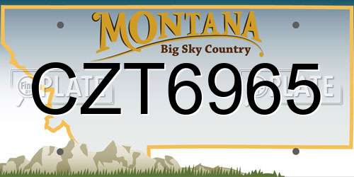 CZT6965 Montana License Plate