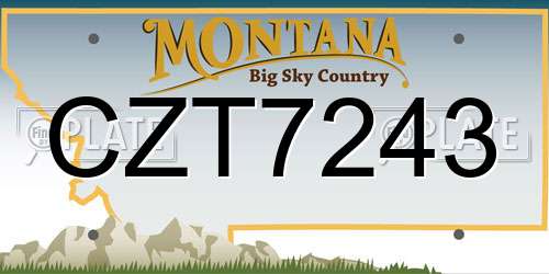 CZT7243 Montana License Plate