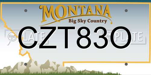 CZT83O Montana License Plate