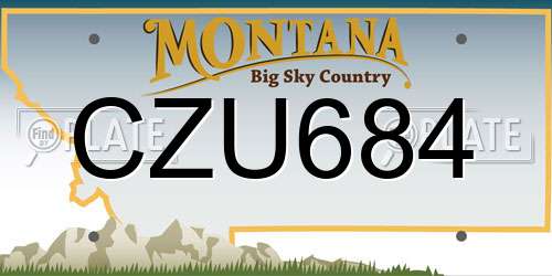 CZU684 Montana License Plate