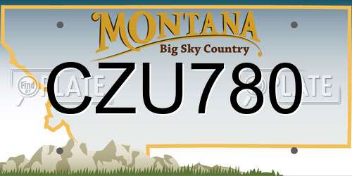 CZU780 Montana License Plate