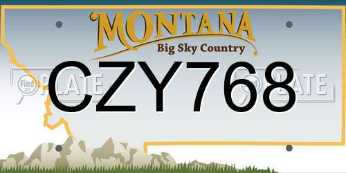 CZY768 Montana License Plate