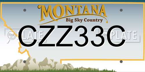 CZZ33C Montana License Plate