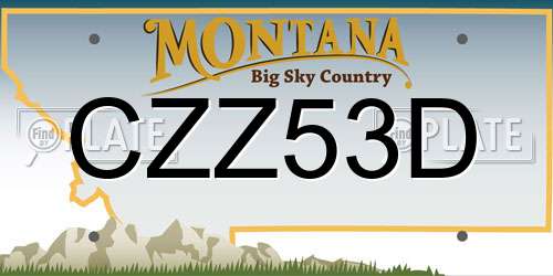 CZZ53D Montana License Plate