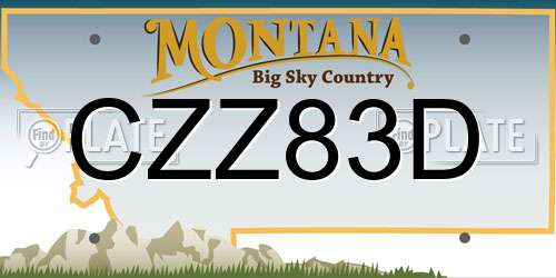 CZZ83D Montana License Plate