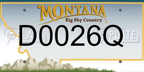 D0026Q Montana License Plate