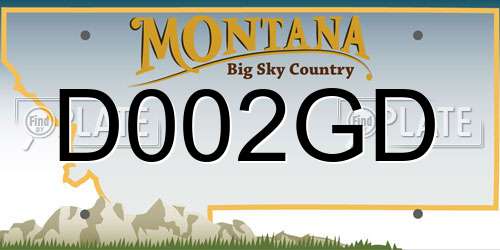 D002GD Montana License Plate