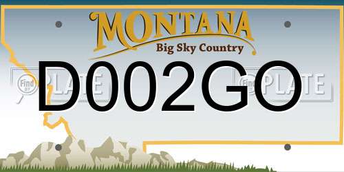 D002GO Montana License Plate