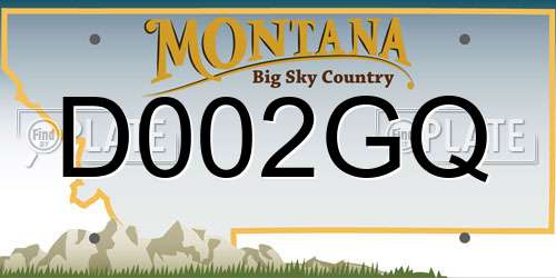 D002GQ Montana License Plate