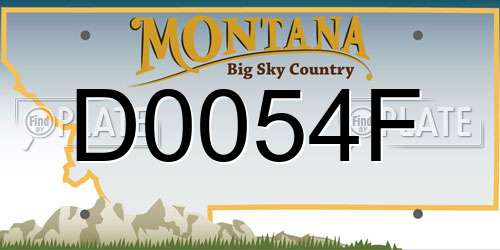 D0054F Montana License Plate