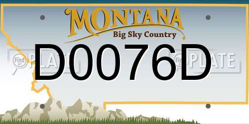 D0076D Montana License Plate
