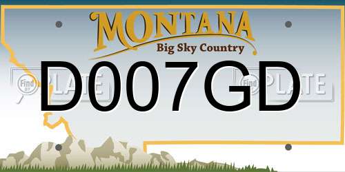 D007GD Montana License Plate