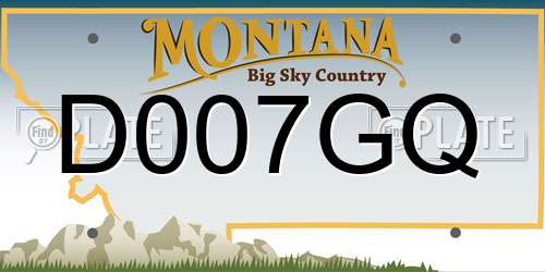 D007GQ Montana License Plate
